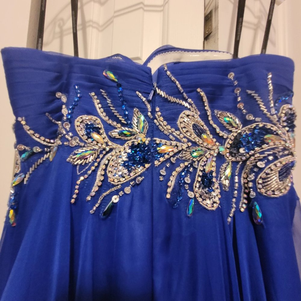 Alyce Paris Evening Gown/Prom Dress Sapphire Blue Size 8 - Picture 2 of 6